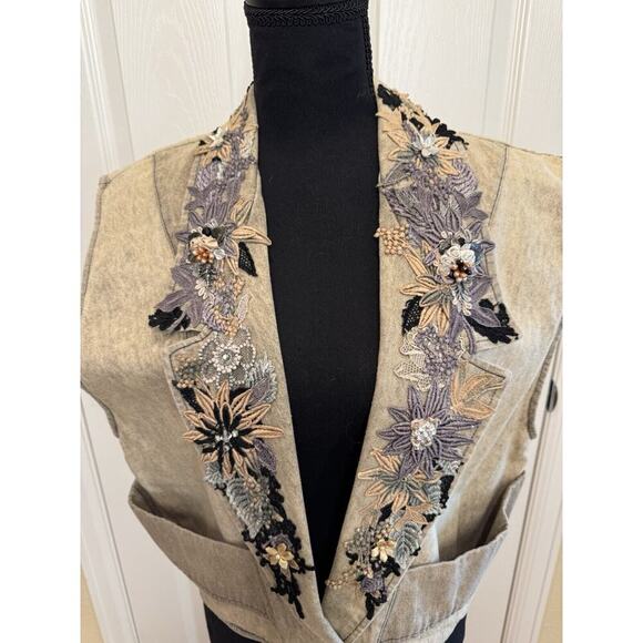 Phun Shirts of California Womens Vest OS Embellished Appliques Bling Bows Charms - Picture 4 of 14